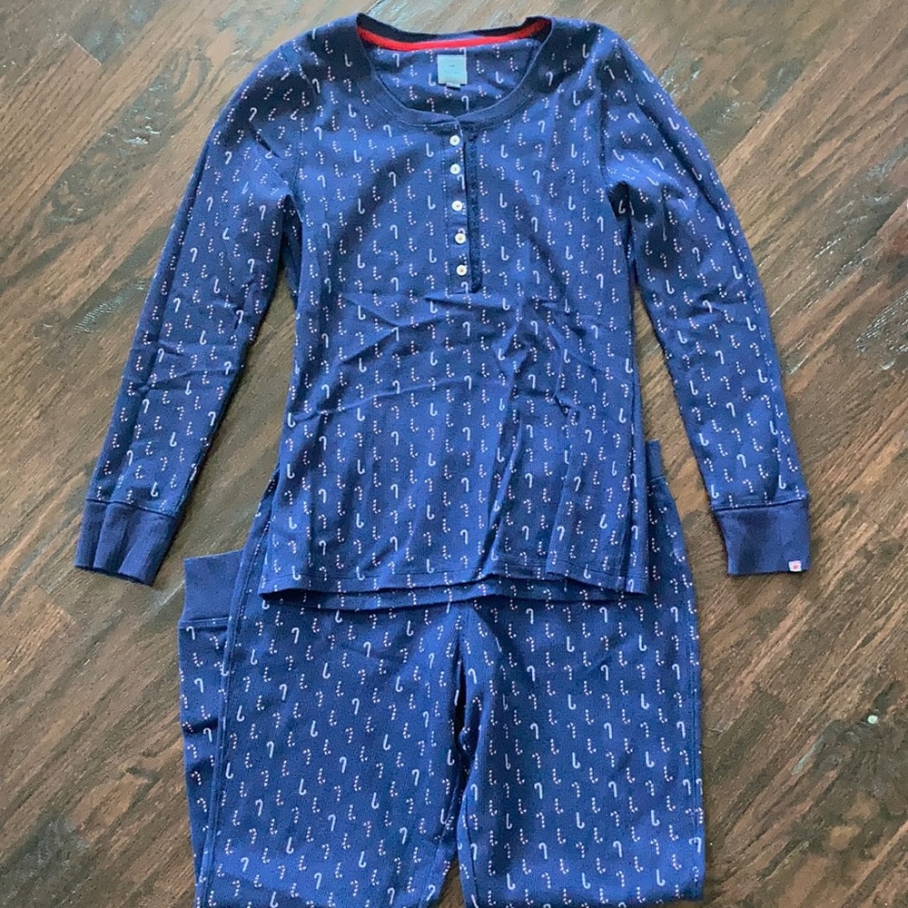 Jane and Bleecker Candy Cane Waffle Thermal Set